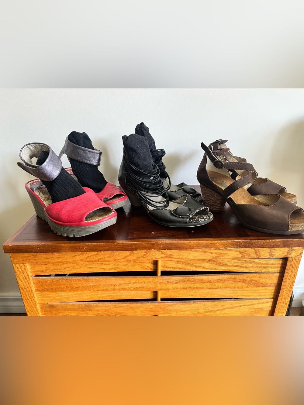 3 pairs of wedges/block heels size 37 obo